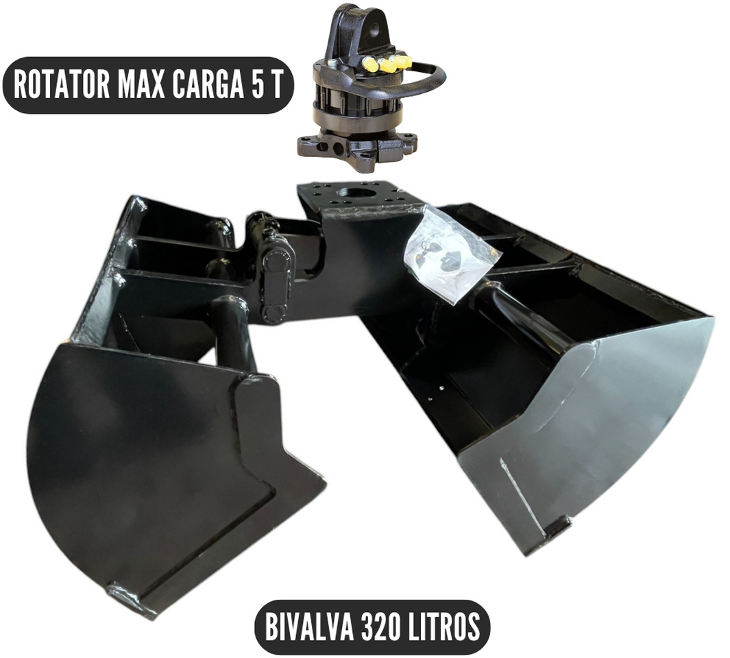 320-Liter Clamshell Bucket with Rotator and Couple OF-B320-RAI - Clamshell bucket for Loader crane: picture 1 320-Liter Clamshell Bucket with Rotator and Couple OF-B320-RAI - Clamshell bucket for Loader crane: picture 1