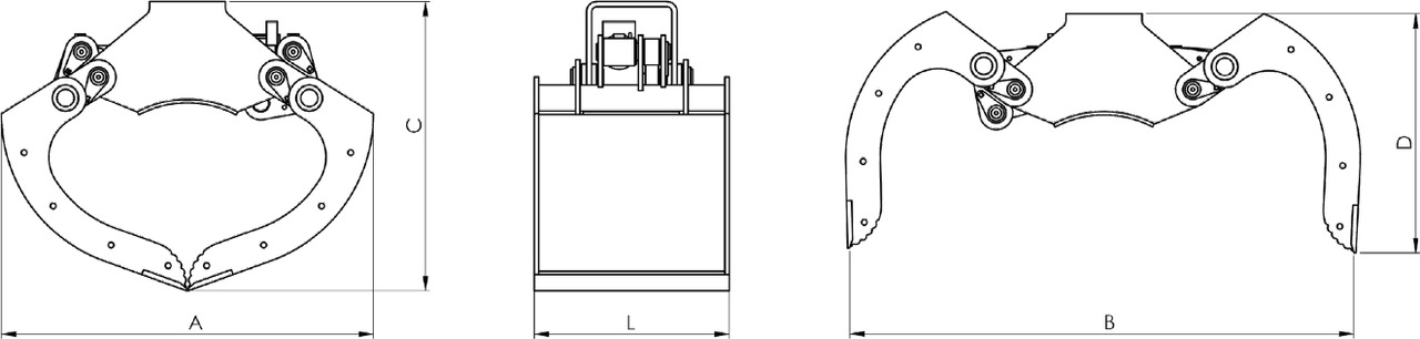 Pearced clamshell bucket BV-MR 50 SG - Clamshell bucket for Loader crane: picture 3 Pearced clamshell bucket BV-MR 50 SG - Clamshell bucket for Loader crane: picture 3