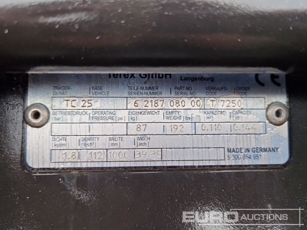 Bucket 40" Ditching Buckets to suit Terex TC25 (3 of): picture 7