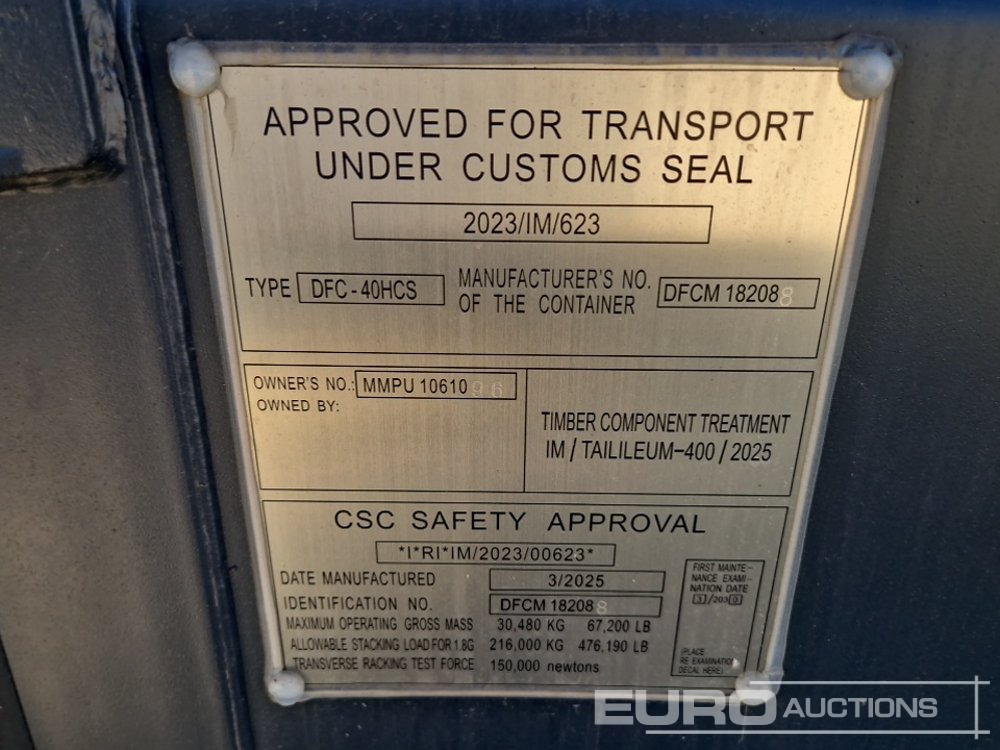 Shipping container 40' HQ Container, One Side Multi Door, 4 Doors / Contenedor: picture 6 Shipping container 40' HQ Container, One Side Multi Door, 4 Doors / Contenedor: picture 6