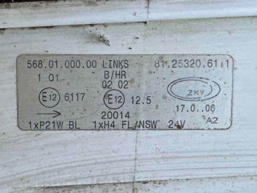 MAN LAMP 81.25320-6111 - Lights/ Lighting for Truck: picture 3 MAN LAMP 81.25320-6111 - Lights/ Lighting for Truck: picture 3