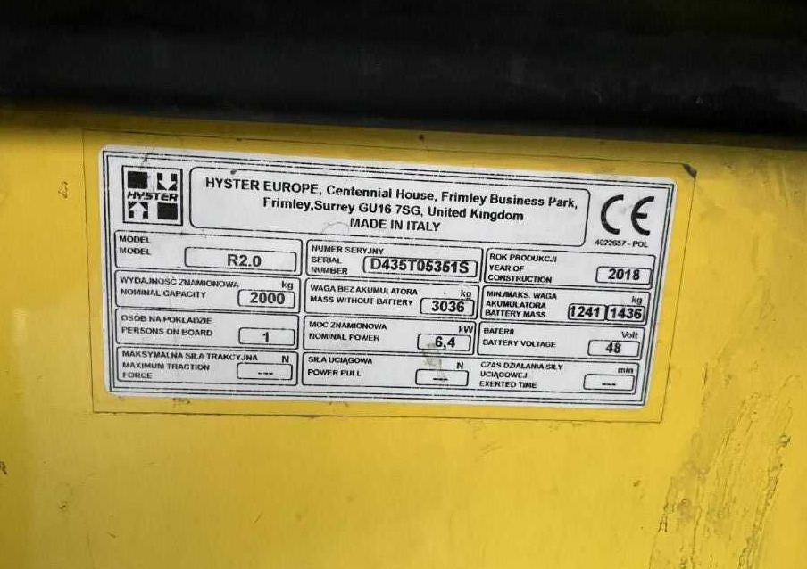 Reach truck Hyster R2.0: picture 7