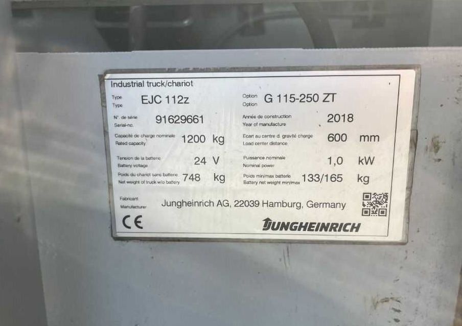 Jungheinrich EJC112z - Stacker: picture 4 Jungheinrich EJC112z - Stacker: picture 4