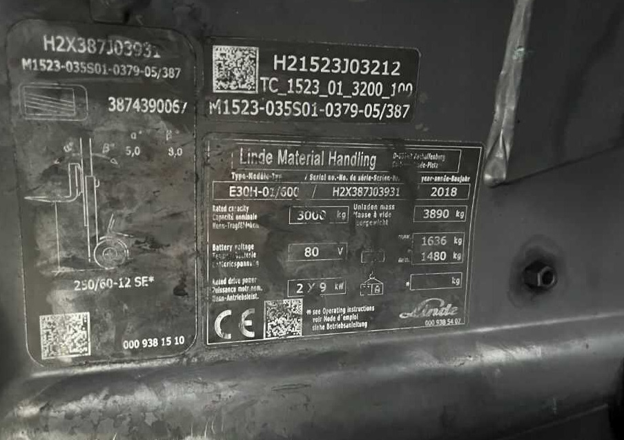 Electric forklift Linde E30H-01/600: picture 7