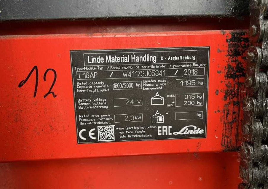 Linde L16AP - Stacker: picture 4 Linde L16AP - Stacker: picture 4