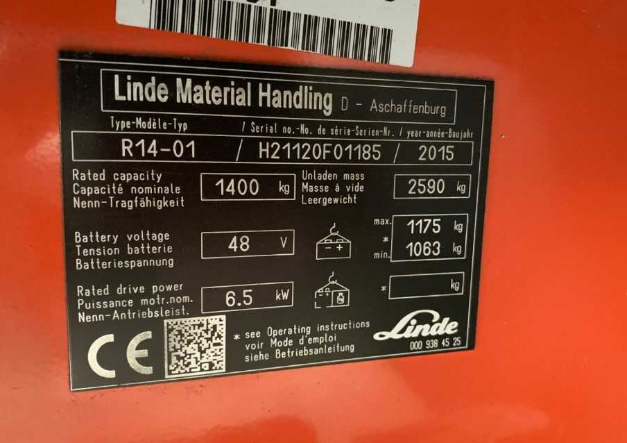 Reach truck Linde R14-01: picture 6 Reach truck Linde R14-01: picture 6