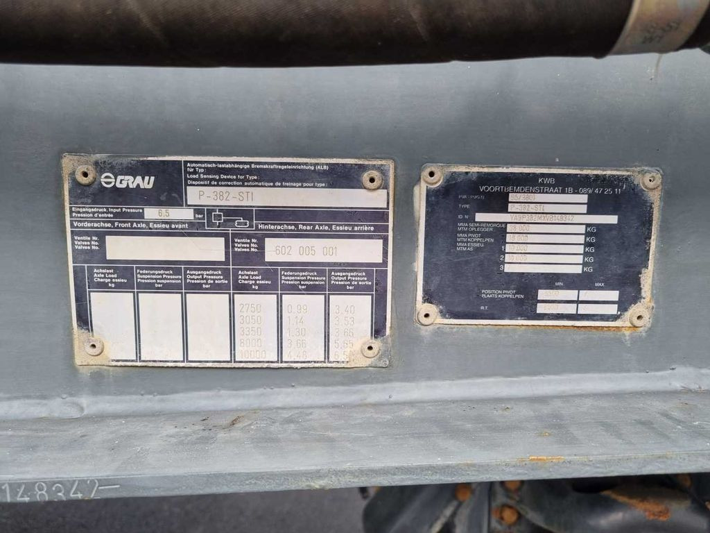 Concrete mixer semi-trailer KWB P-382-STI Betonmischer Motor SAF-Achsen Lift: picture 13