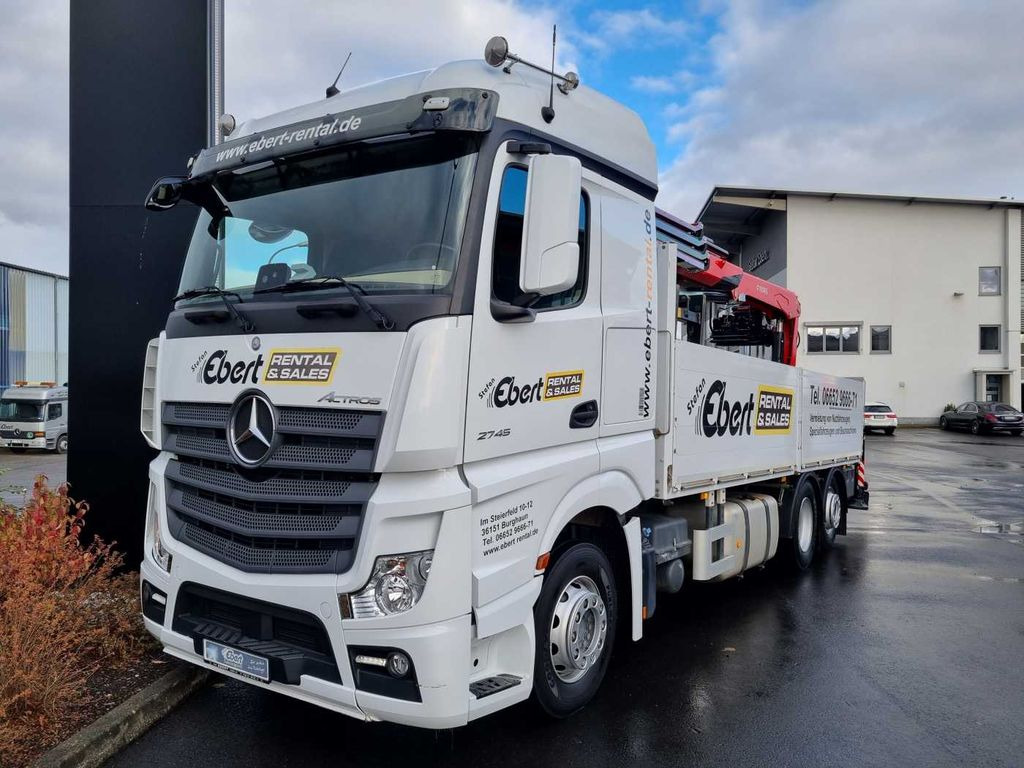 Mercedes-Benz Actros 2745 L 6x2 Baustoffpritsche+Kran Retarder - Crane truck, Dropside/ Flatbed truck: picture 2 Mercedes-Benz Actros 2745 L 6x2 Baustoffpritsche+Kran Retarder - Crane truck, Dropside/ Flatbed truck: picture 2