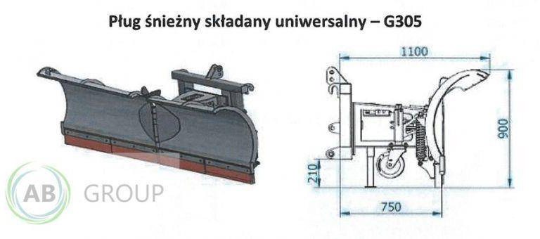 Snow plough for Agricultural machinery ArkMET folding snow plow G305.300, 3 m: picture 6