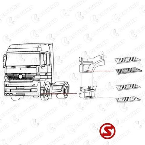 Mercedes-Benz Trede actros mp1 - 2 - 3 mega space l + r - Footstep for Truck: picture 2 Mercedes-Benz Trede actros mp1 - 2 - 3 mega space l + r - Footstep for Truck: picture 2