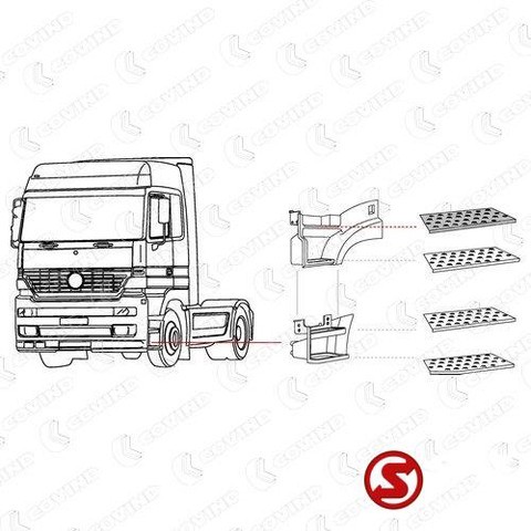 Mercedes-Benz Trede actros mp1 - 2 - 3 mega space l+r - Footstep for Truck: picture 2 Mercedes-Benz Trede actros mp1 - 2 - 3 mega space l+r - Footstep for Truck: picture 2