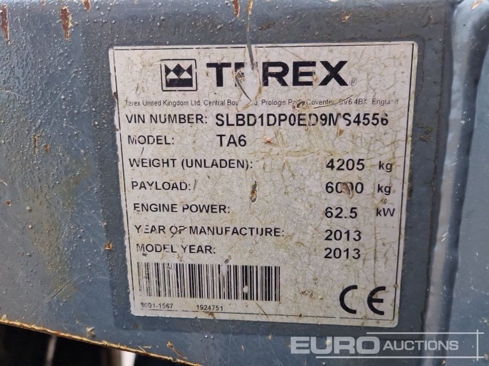 Mini dumper 2013 Terex TA6: picture 40