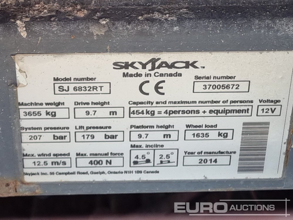 Aerial platform 2014 SkyJack SJ6832RT: picture 40