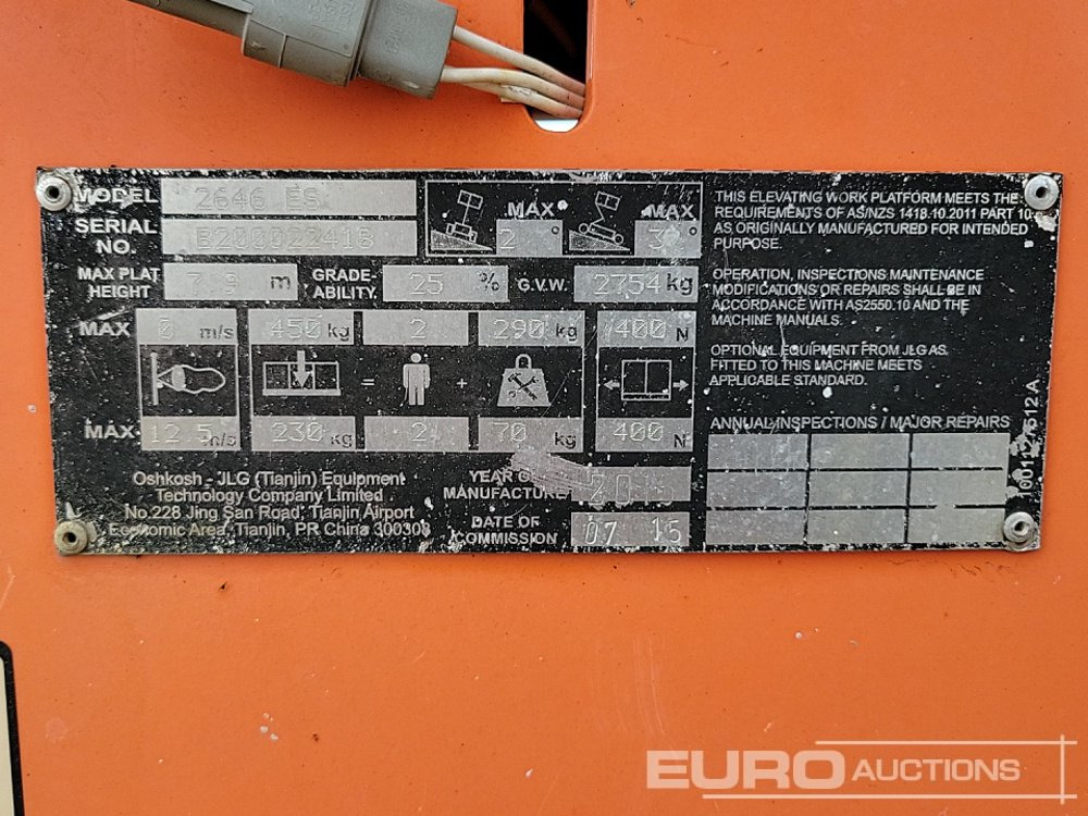 Aerial platform 2015 JLG 2646 ES: picture 29