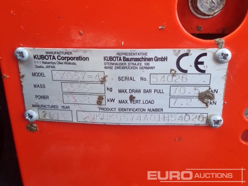 Mini excavator 2015 Kubota KX57-4: picture 45