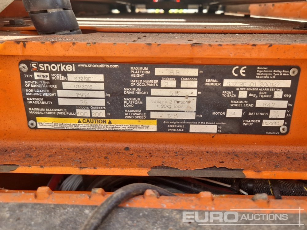 Aerial platform 2016 Snorkel S3219E: picture 25