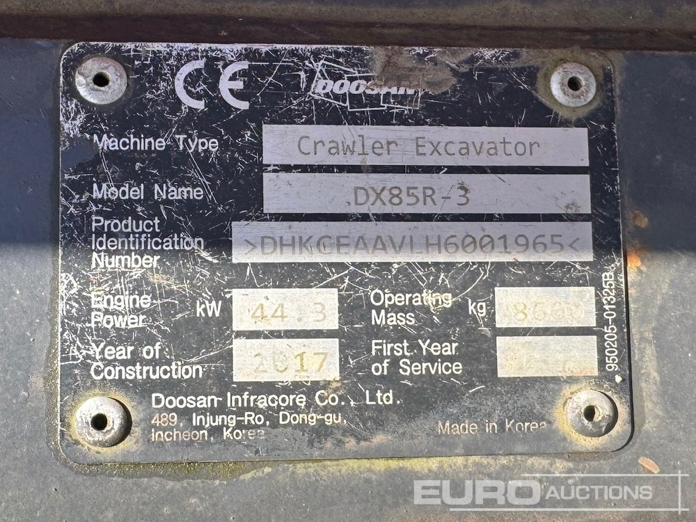 Mini excavator 2017 Doosan DX85R-3: picture 9 Mini excavator 2017 Doosan DX85R-3: picture 9