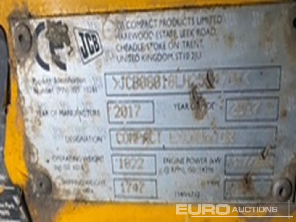 2017 JCB 8018 - Mini excavator: picture 5 2017 JCB 8018 - Mini excavator: picture 5