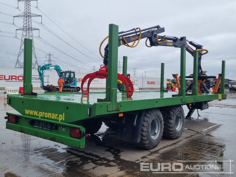 2018 Pronar Twin Axle Draw Bar Flat Bed Timber Trailer, Ryetec KTS 7.5 Loading Crane, Hydraulic Rotating Log Grab, Air Brakes - Farm trailer: picture 5 2018 Pronar Twin Axle Draw Bar Flat Bed Timber Trailer, Ryetec KTS 7.5 Loading Crane, Hydraulic Rotating Log Grab, Air Brakes - Farm trailer: picture 5