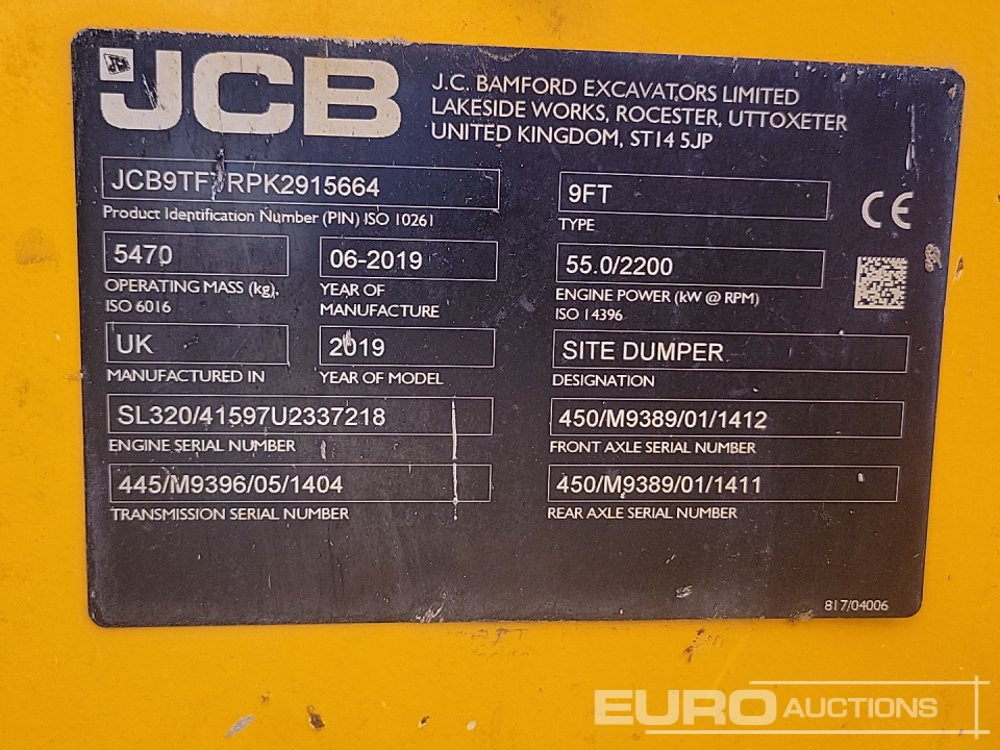 Mini dumper 2019 JCB 9FT: picture 44