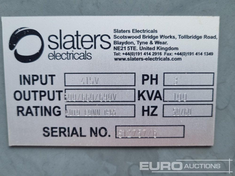 Generator set Slaters 415Volt to 690Volt Transformer: picture 7