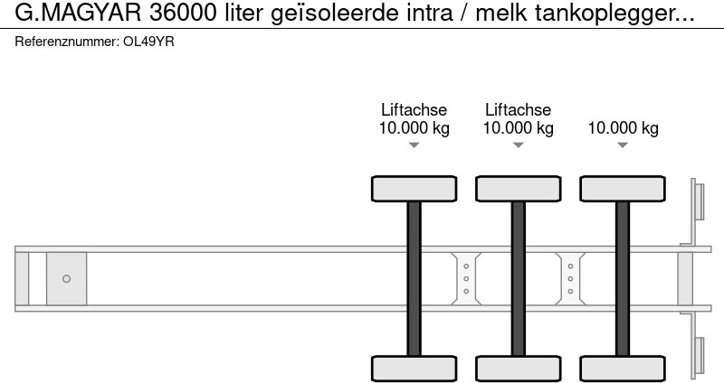Tank semi-trailer G.magyar 36000 liter geïsoleerde intra / melk tankoplegger met VSE Besturing en pomp: picture 13