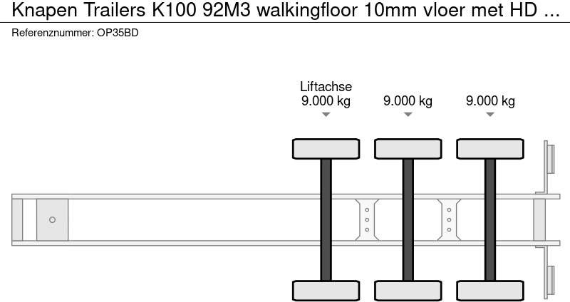 Walking floor semi-trailer Knapen Trailers K100 92M3 walkingfloor 10mm vloer met HD reiniger: picture 16