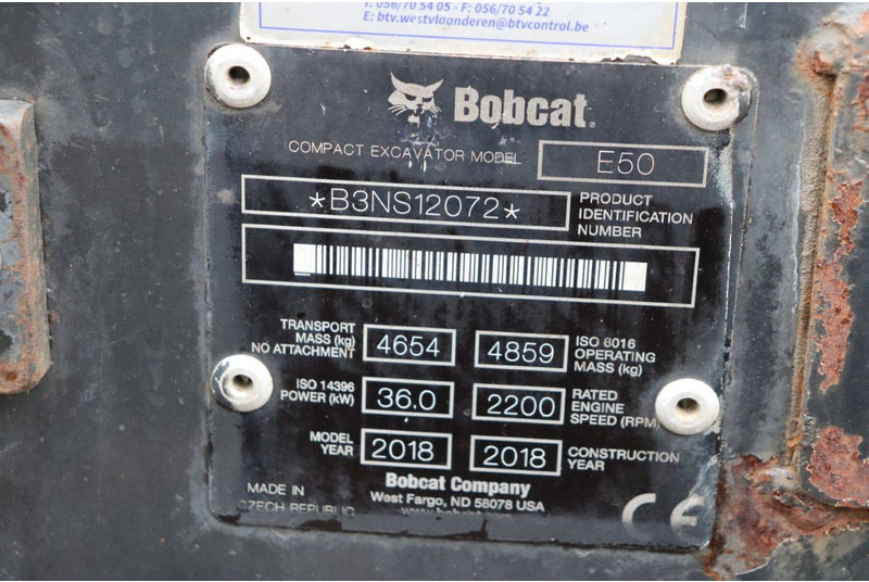 Crawler excavator Bobcat E50: picture 18
