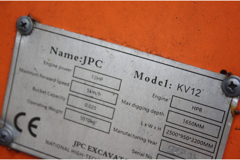 JPC KV12 - Mini excavator: picture 4 JPC KV12 - Mini excavator: picture 4