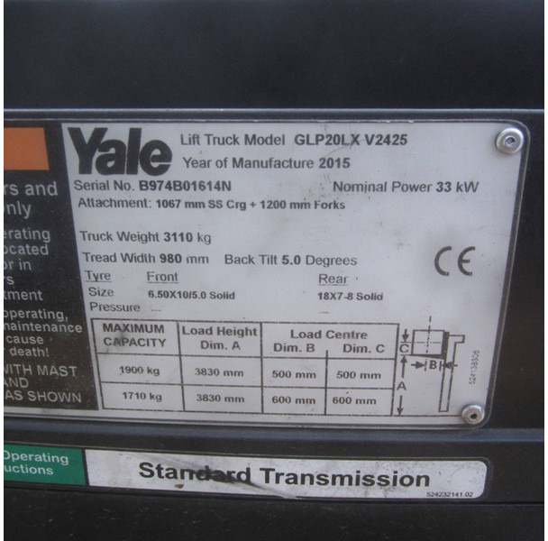 Yale GLP20LX - LPG forklift: picture 5 Yale GLP20LX - LPG forklift: picture 5