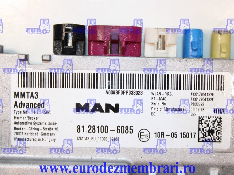 CALCULATOR UNITATE MULTIMEDIA MMTA3 MAN TGX TG3 81.28100.6085 - ECU for Truck: picture 3 CALCULATOR UNITATE MULTIMEDIA MMTA3 MAN TGX TG3 81.28100.6085 - ECU for Truck: picture 3