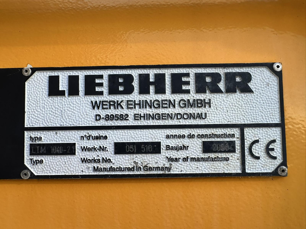 Mobile crane Liebherr LTM 1040-2.1 (06 - 051 510): picture 9