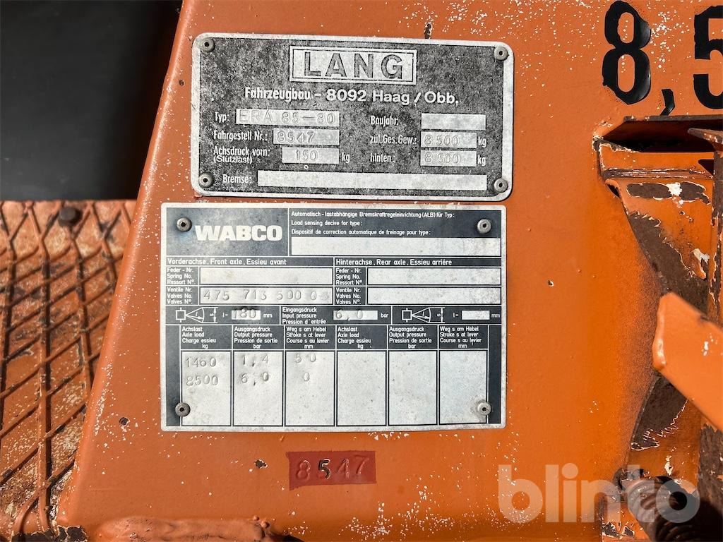 Lang Fahrzeugbau, ERA 85-80 (1989) - Logging trailer: picture 4 Lang Fahrzeugbau, ERA 85-80 (1989) - Logging trailer: picture 4