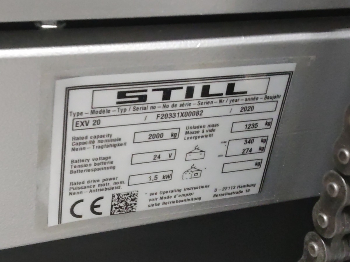Still EXV20/BATT.NEU - Stacker: picture 5 Still EXV20/BATT.NEU - Stacker: picture 5