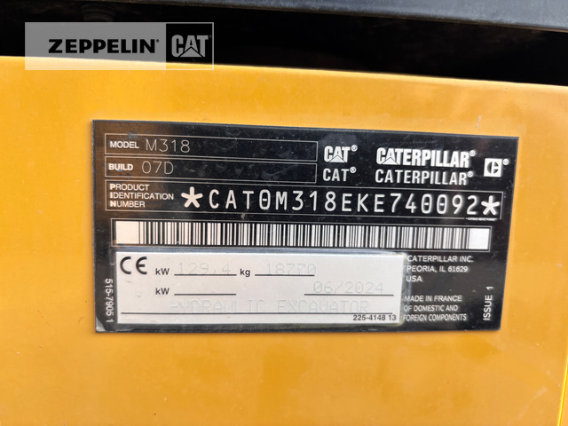 Wheel excavator Cat M318-07A: picture 9